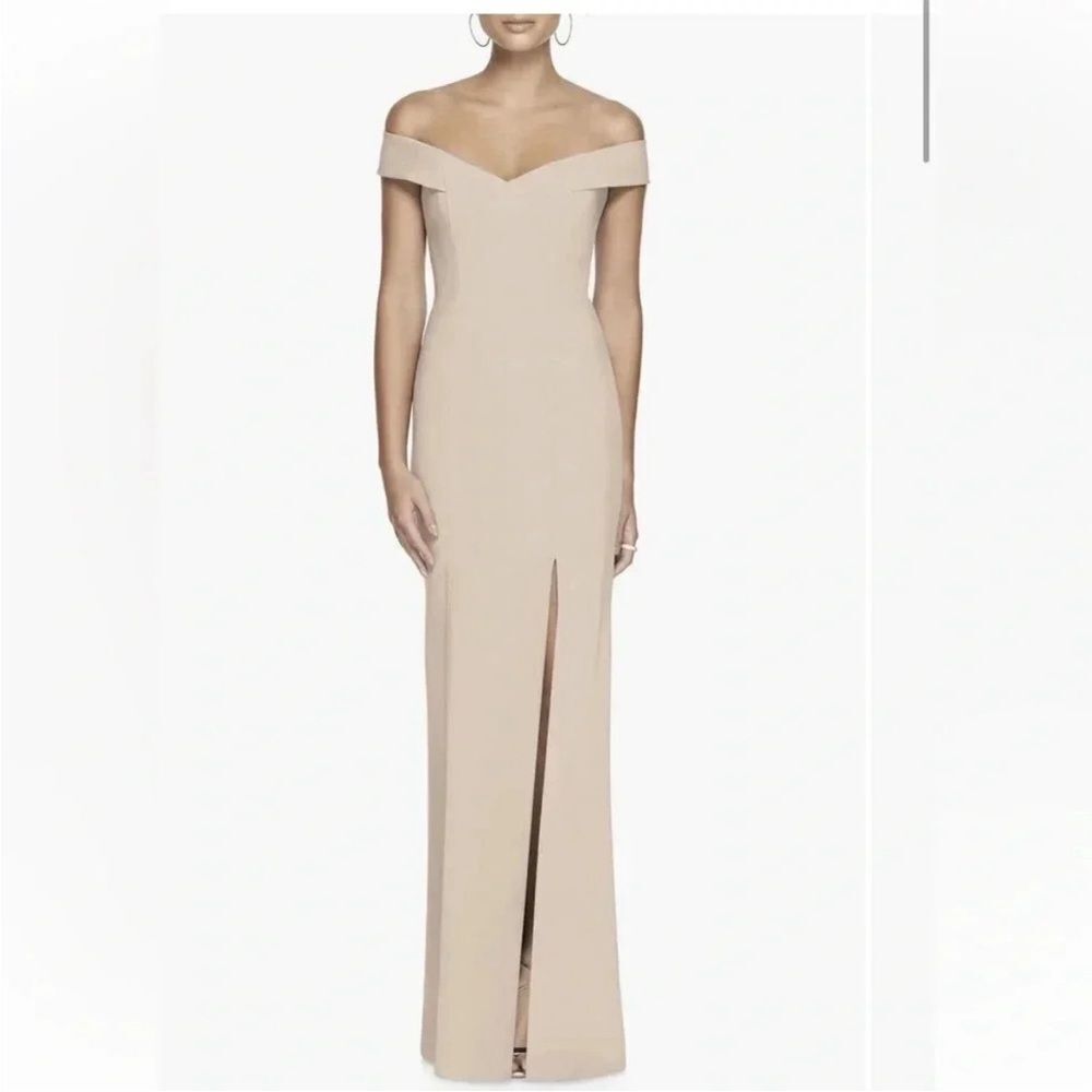 Dessy Collection Off The Shoulder Crossback Gown Size 4‎
